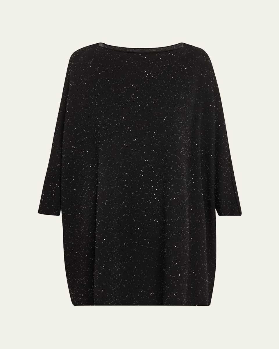 Slim Sleeve Sideways Knitted Kaftan Sweater (Long Plus Length)